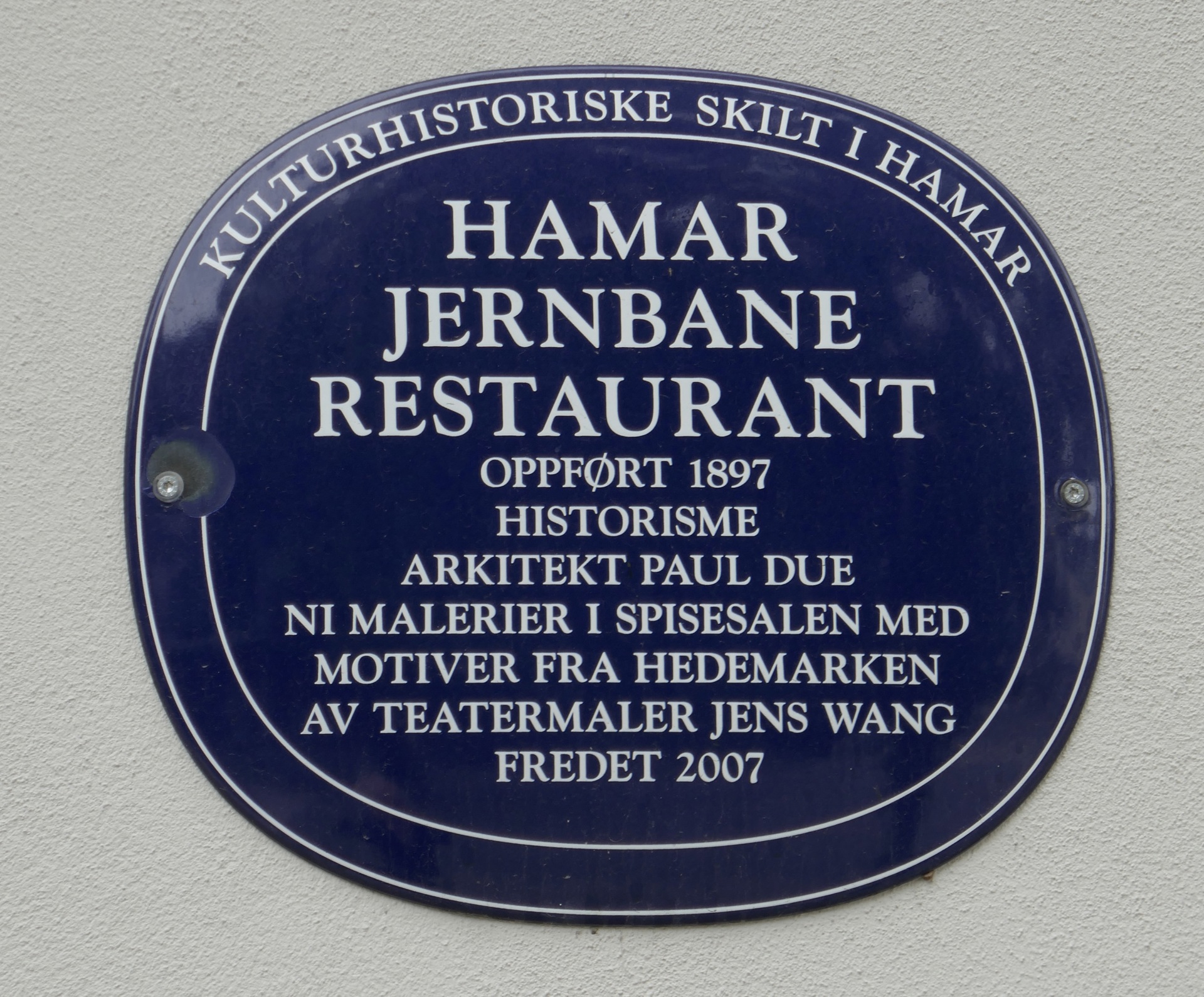 Blått skilt jernbanerestauranten