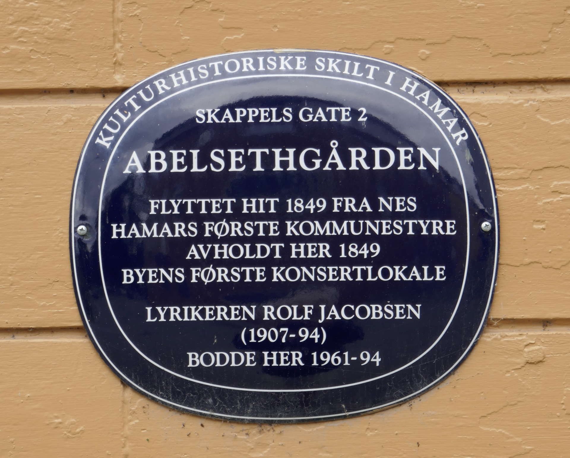 Blått skilt Abelsethgården